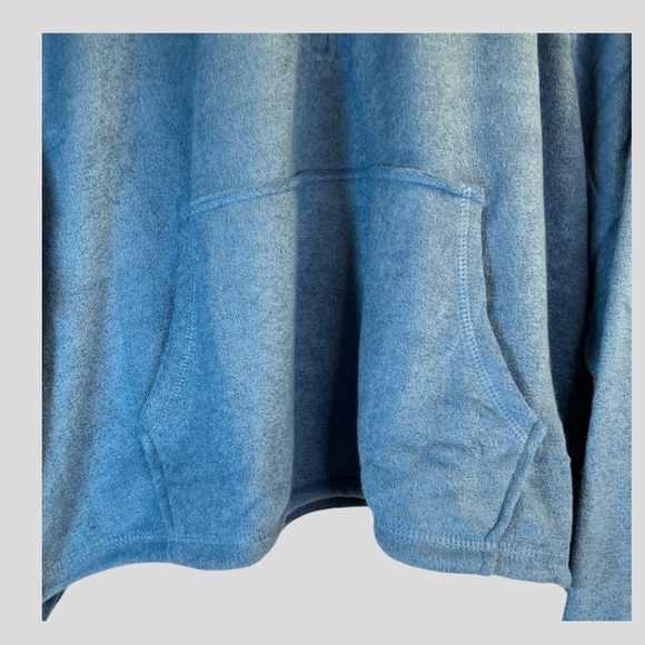 Ricki's Women's Sweatshirt XL Blue Terry Half Zip Kangaroo Pocket - Picture 5 of 14